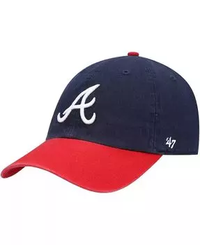 Мужская темно-синяя регулируемая шляпа Atlanta Braves Clean Up '47 Brand, синий