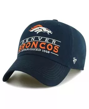 Мужская темно-синяя регулируемая шляпа Denver Broncos Vernon Clean Up '47 Brand, синий