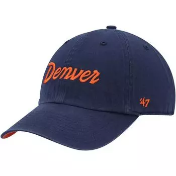 Мужская темно-синяя регулируемая шляпа Denver Broncos Crosstown Clean Up '47