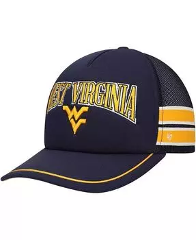 Мужская темно-синяя регулируемая шляпа для дальнобойщиков West Virginia Mountaineers с боковой полосой '47 Brand, синий
