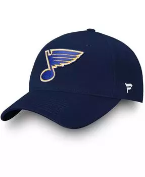Мужская темно-синяя регулируемая шляпа Fanatics Branded St. Louis Blues Core Authentic Nhl Apparel, синий
