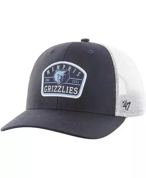 Мужская темно-синяя регулируемая шляпа Memphis Grizzlies с полунашивкой Trucker '47 Brand, синий
