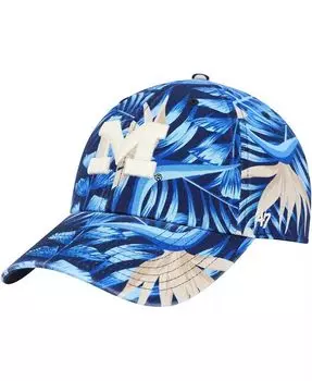 Мужская темно-синяя регулируемая шляпа Michigan Wolverines Tropicalia Clean Up '47 Brand, синий