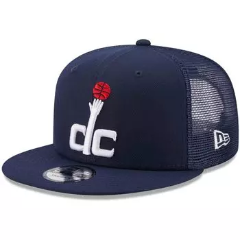 Мужская темно-синяя регулируемая шляпа New Era Washington Wizards Classic Trucker 9FIFTY Snapback