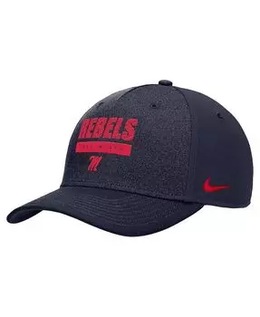 Мужская темно-синяя регулируемая шляпа Ole Miss Rebels 2024 Sideline Rise Performance Nike, синий