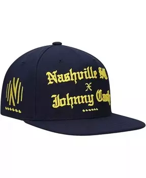 Мужская темно-синяя регулируемая шляпа Snapback Nashville SC x Johnny Cash Mitchell & Ness, синий
