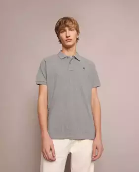 Мужская темно-синяя рубашка-поло с коротким рукавом и пике Scalpers, серый