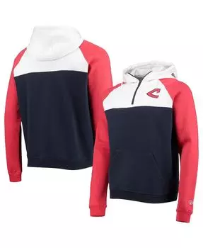 Мужская темно-синяя с белым куртка с капюшоном cleveland indians cooperstown collection с молнией на четверть New Era, мульти