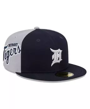 Мужская темно-синяя/серая приталенная кепка Detroit Tigers Gameday Sideswipe 59Fifty New Era, синий