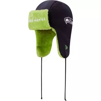 Мужская темно-синяя шапка New Era College Seattle Seahawks с головой Trapper