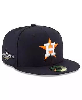 Мужская темно-синяя шляпа Houston Astros Post Season 2023 с боковой нашивкой 59FIFTY New Era, синий