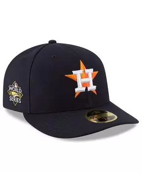 Мужская темно-синяя шляпа Houston Astros World Series 2022 с боковой нашивкой низкопрофильная 59FIFTY приталенная шляпа New Era