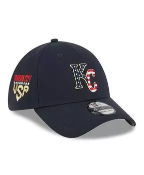 Мужская темно-синяя шляпа Kansas City Royals 4 июля 39THIRTY Flex Fit Hat New Era