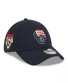 Мужская темно-синяя шляпа Milwaukee Brewers 4 июля 39THIRTY Flex Fit, 2023 г. New Era