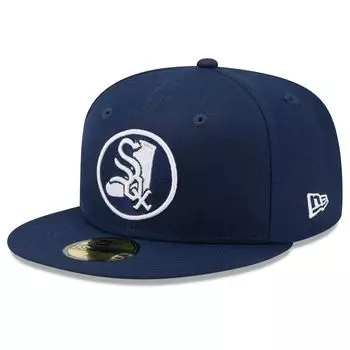 Мужская темно-синяя шляпа New Era Chicago White Sox Cooperstown Collection Oceanside Green Undervisor 59FIFTY.