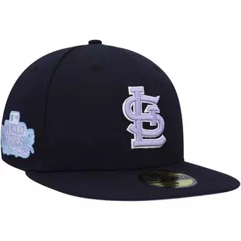 Мужская темно-синяя шляпа New Era St. Louis Cardinals 2011 World Series лавандового цвета 59FIFTY приталенная шляпа