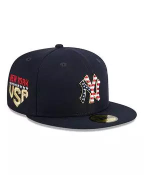 Мужская темно-синяя шляпа New York Yankees 4 июля 59FIFTY, 2023 г. New Era