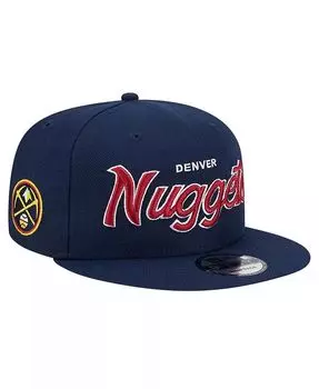 Мужская темно-синяя шляпа Snapback Denver Nuggets Evergreen с надписью 9FIFTY New Era, синий