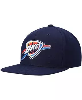 Мужская темно-синяя шляпа Snapback Oklahoma City Thunder Ground 2.0 Mitchell & Ness