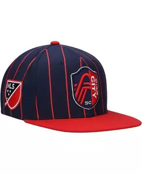 Мужская темно-синяя шляпа Snapback с булавкой St. Louis City SC Team Mitchell & Ness