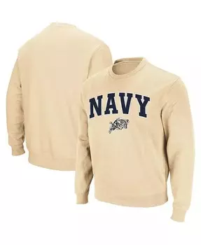 Мужская темно-синяя толстовка Midshipmen Arch and Logo Crew Neck Colosseum, золотой