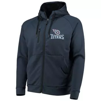Мужская темно-синяя толстовка реглан с молнией во всю длину Dunbrooke Tennessee Titans Shag Tri-Blend