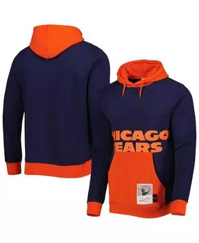 Мужская темно-синяя толстовка с капюшоном chicago bears big face 5.0 pullover Mitchell & Ness, синий