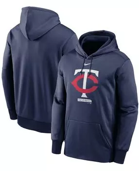 Мужская темно-синяя толстовка с капюшоном minnesota twins logo therma performance pullover Nike, синий