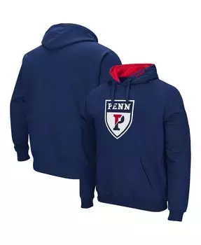Мужская темно-синяя толстовка с капюшоном pennsylvania quakers arch и логотипом Colosseum, синий