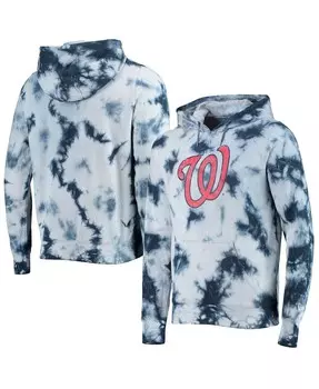 Мужская темно-синяя толстовка с капюшоном washington nationals tie-dye New Era, синий