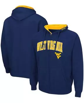 Мужская темно-синяя толстовка с молнией во всю длину и логотипом Arch Logo 3.0 West Virginia Mountaineers Colosseum