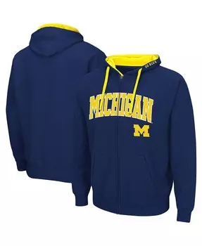 Мужская темно-синяя толстовка с молнией во всю длину Michigan Wolverines Big and Tall Colosseum