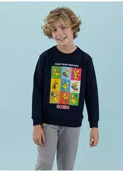 Мужская темно-синяя толстовка с принтом HRBTXT301 Детская толстовка Haribo, темно-синий