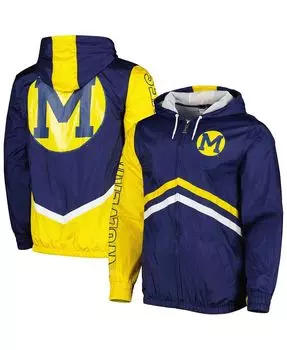 Мужская темно-синяя ветровка с молнией во всю длину Michigan Wolverines Undeniable Mitchell & Ness