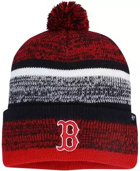 Мужская темно-синяя вязаная шапка Boston Red Sox Northward с манжетами и помпоном '47 Brand