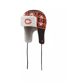 Мужская темно-синяя вязаная шапка Chicago Bears Trapper New Era