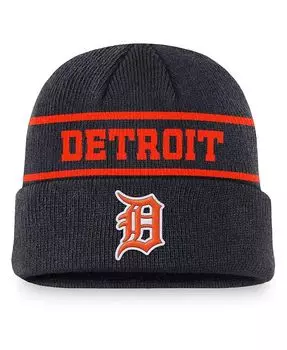 Мужская темно-синяя вязаная шапка Detroit Tigers Cooperstown Collection Rewind Terra с манжетами Nike, синий