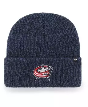 Мужская темно-синяя вязаная шапка с манжетами Brain Freeze Columbus Blue Jackets '47 Brand