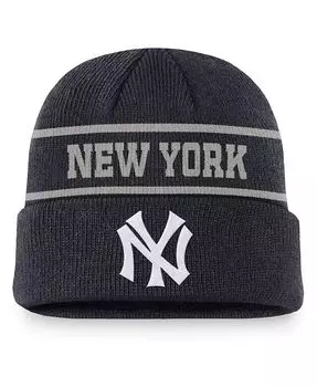 Мужская темно-синяя вязаная шапка с манжетами New York Yankees Cooperstown Collection Rewind Terra Nike, синий