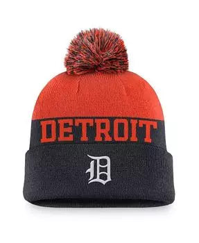 Мужская темно-синяя вязаная шапка с манжетами и помпоном Detroit Tigers Rewind Peak Nike, синий