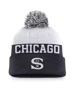 Мужская темно-синяя вязаная шапка с манжетами и помпоном Chicago White Sox Rewind Peak Nike, синий