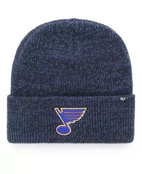 Мужская темно-синяя вязаная шапка с манжетами St. Louis Blues Brain Freeze '47 Brand