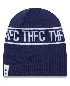 Мужская темно-синяя вязаная шапка с надписью Tottenham Hotspur и черепом New Era