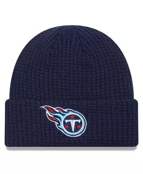 Мужская темно-синяя вязаная шапка Tennessee Titans Prime с манжетами New Era, синий