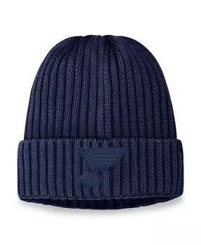 Мужская темно-синяя вязаная шапка в тон St. Louis Blues Authentic Pro Road Fanatics, синий