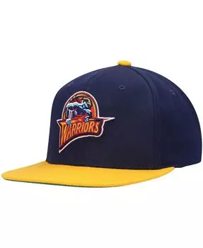 Мужская темно-синяя, золотая кепка Golden State Warriors Hardwood Classics Team Two-Tone 2.0 Snapback Mitchell & Ness