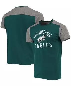 Мужская темно-зеленая, серая футболка philadelphia eagles field goal slub Majestic, мульти