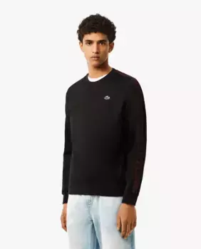 Мужская теннисная толстовка из ткани рипстоп интерлок Lacoste, черный