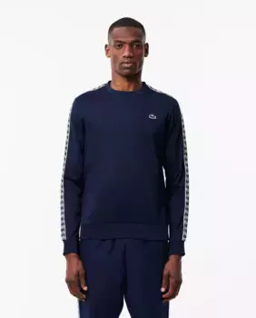 Мужская теннисная толстовка из ткани рипстоп интерлок Lacoste, темно-синий
