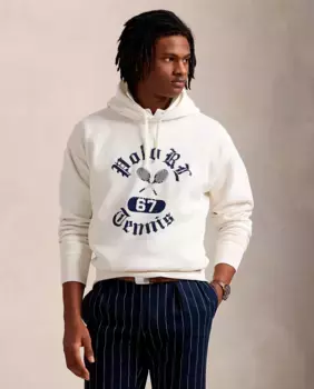 Мужская теннисная толстовка с капюшоном и графическим принтом Polo Ralph Lauren, белый